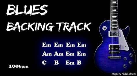 blues in em backing track|backing tracks in e minor.